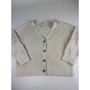 Old Navy Womens Size XL Off White V-Neck Shaker-Stitch‎ Cardigan Sweater